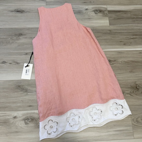 STAUD Mika Linen Dress blush/white size S - Picture 5 of 7